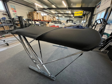 Preview: Monster Tower MTK Farbe silber mit schwarzem Bimini Top und Verlängerung