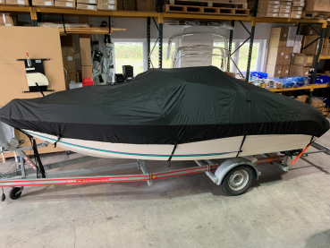 Preview: Bootspersenning Bootsplane für Boote von 5,50-6,10 Meter mit hoher Reling Farbe grau