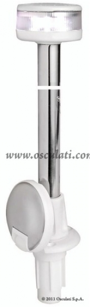 Leuchtstange mit 360° Rundumlicht EVOLED- ausziehbar mit Halterung aus Nylon/poliertem Edelstahl weiss