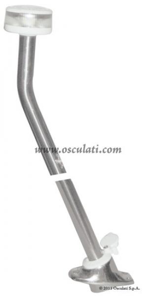 Leuchtstange mit Rundumlicht 360° - EVOLED - Ausziehbar mit auf ebener Fläche zu befestigendem Edelstahlsockel weiss