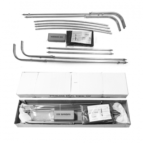4 Stangen Edelstahl Bimini Top Deluxe 155-169cm Breite