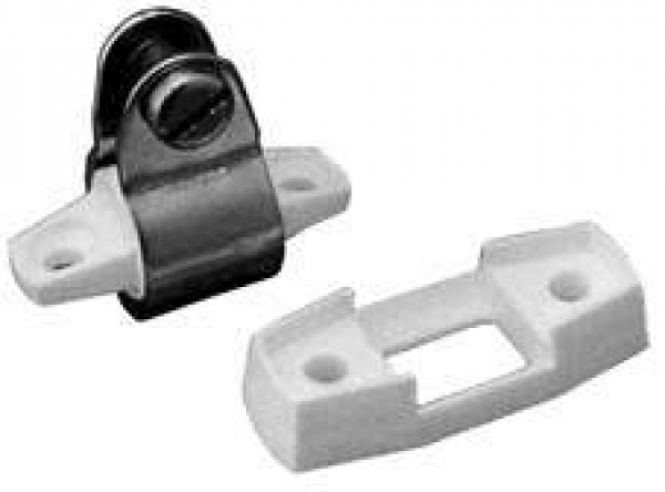 Decksbeschlag mit weißem Kunststoffsockel, 200° schwenkbar